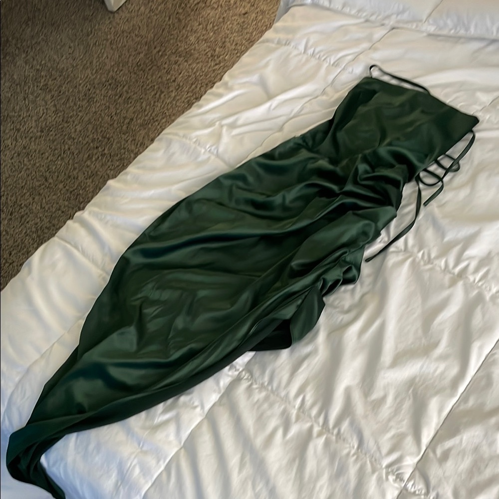 Elegant Green Satin Dress